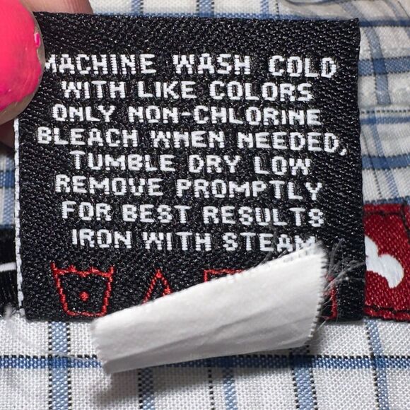 90s Tony Hawk Skater Grunge Shirt Mens XL Baby Blue White Plaid Short Sleeve - Picture 13 of 15